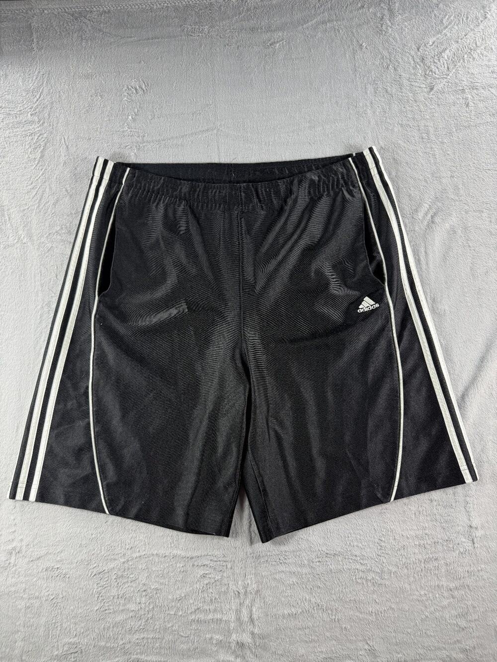 VINTAGE Adidas Shorts Mens Extra Large Black Silky Dazzle Athletic Gym